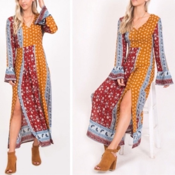 Love Riche Dresses & Skirts - 🆕 Loveriche floral bell sleeve boho maxi dress